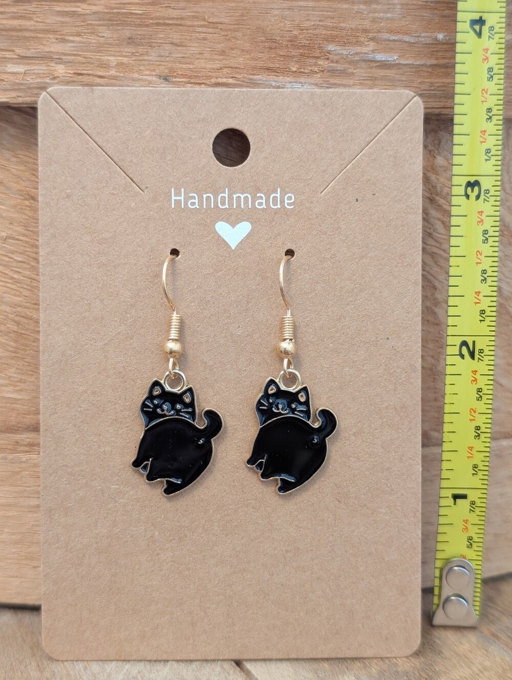 Cat Enamel Metal Earrings NEW